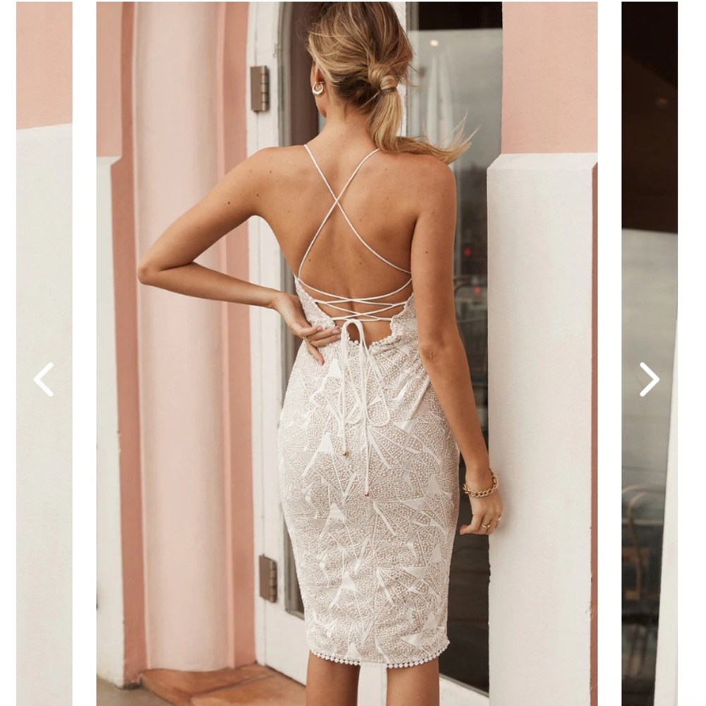 Fearless Asymmetrical Split Hem Embroidered Midi … - image 2